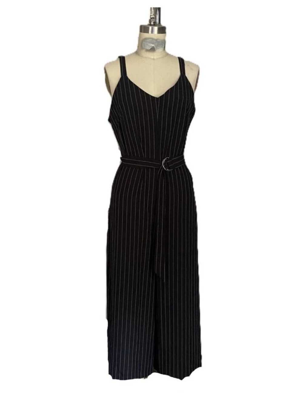MOSSIMO Black Belted Pin Stripe MENSWEAR Cocktail JUMPSUIT Romper *X-SMALL*